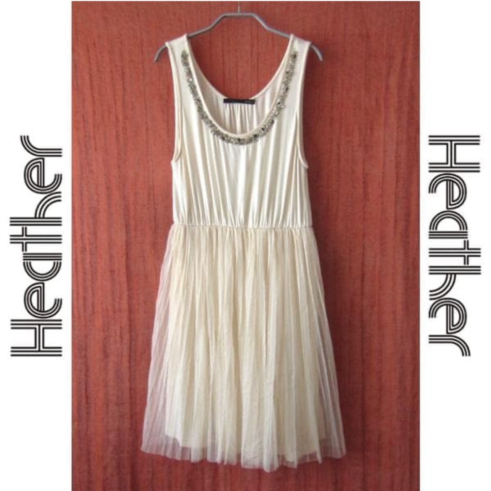 Heather Ivory Rhinestone Tulle Balletcore Dress XS - Picture 7 of 10
